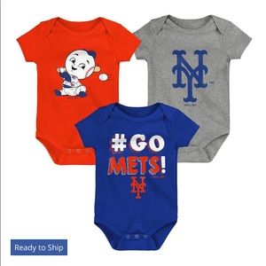 New York Mets born to win 3pack bodysuit set